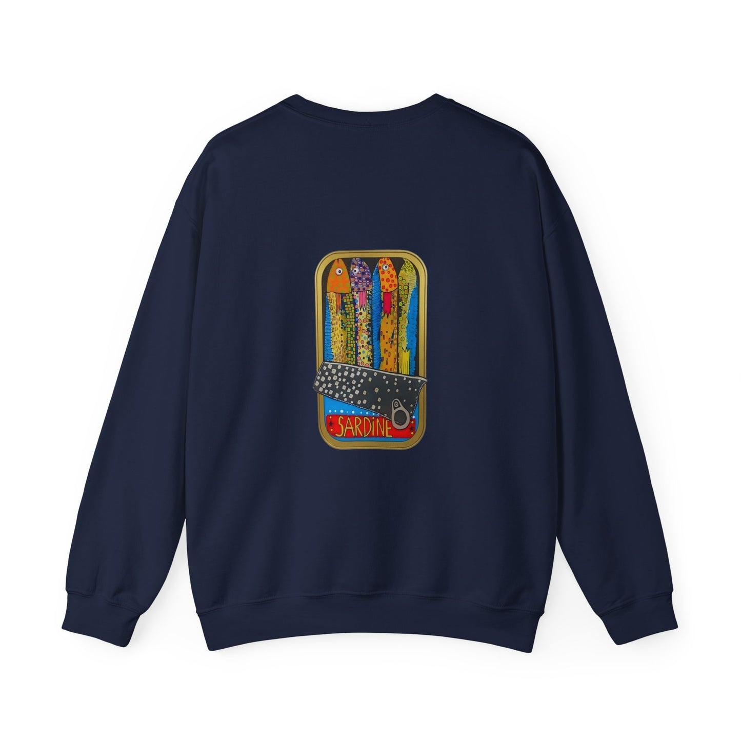 Colorful Sardines Sweatshirt | Retro Back Print | Unisex
