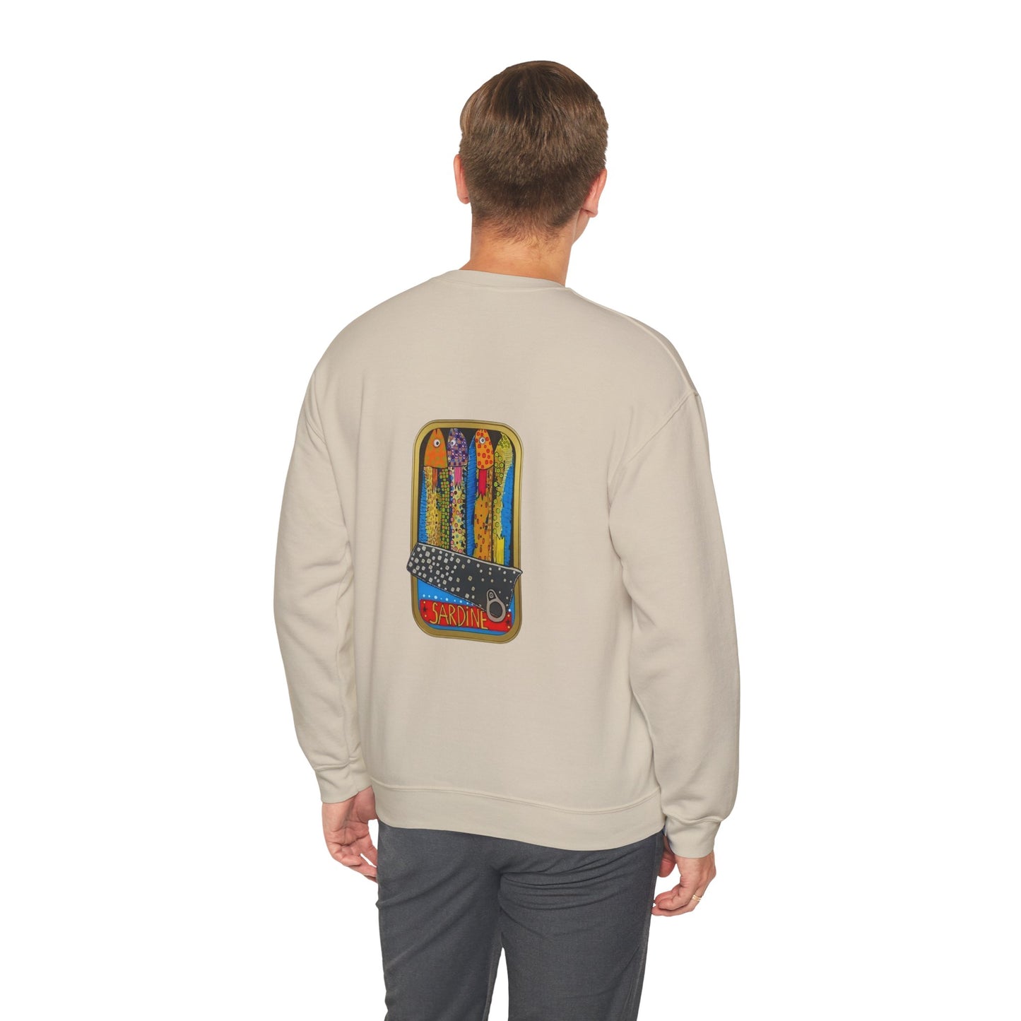 Colorful Sardines Sweatshirt | Retro Back Print | Unisex