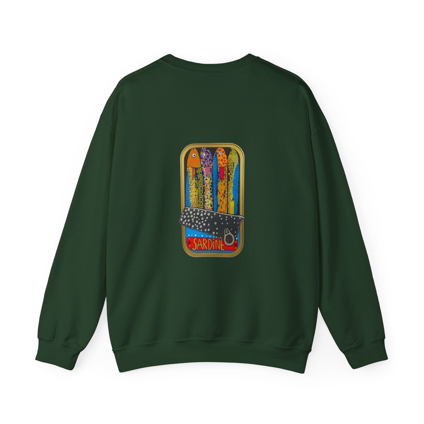 Colorful Sardines Sweatshirt | Retro Back Print | Unisex