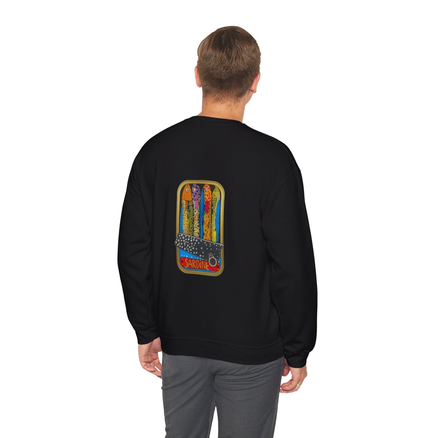 Colorful Sardines Sweatshirt | Retro Back Print | Unisex