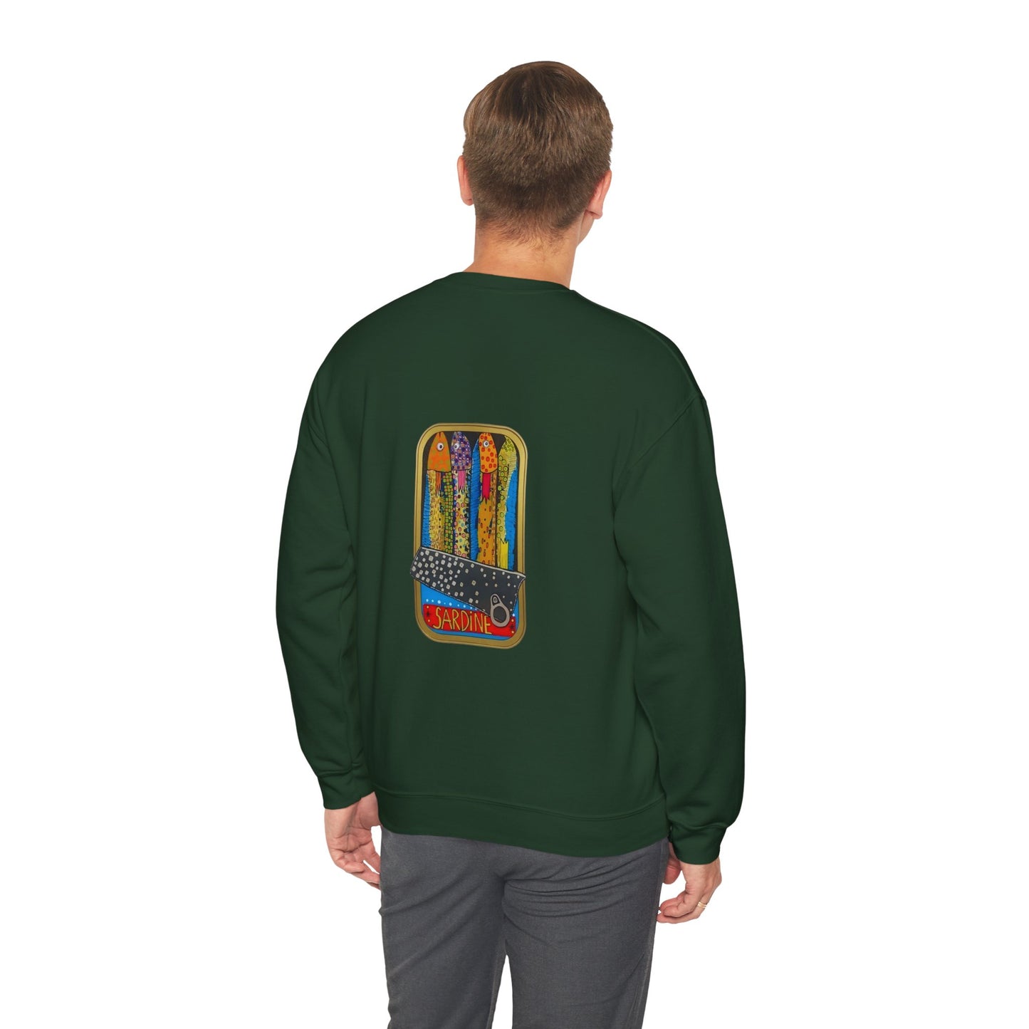 Colorful Sardines Sweatshirt | Retro Back Print | Unisex