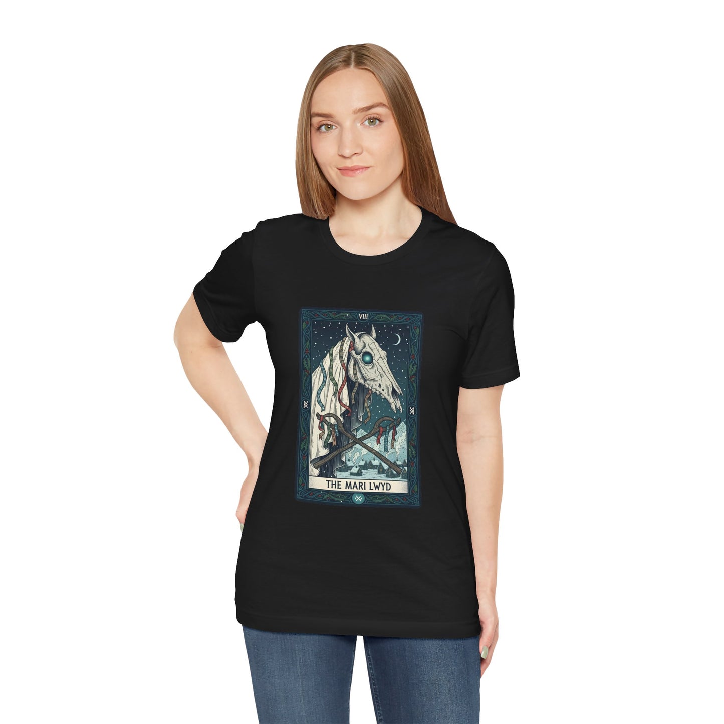 The Mari Lwyd Tarot Horse T Shirt - Celtic Folklore Gothic Graphic T shirt