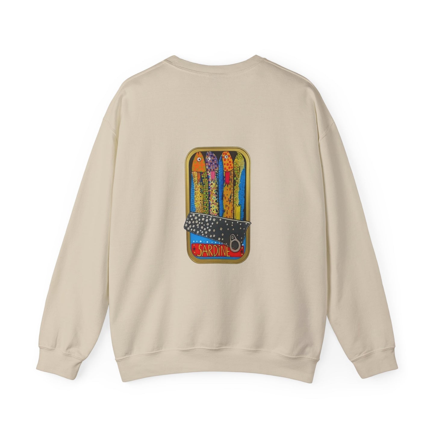 Colorful Sardines Sweatshirt | Retro Back Print | Unisex