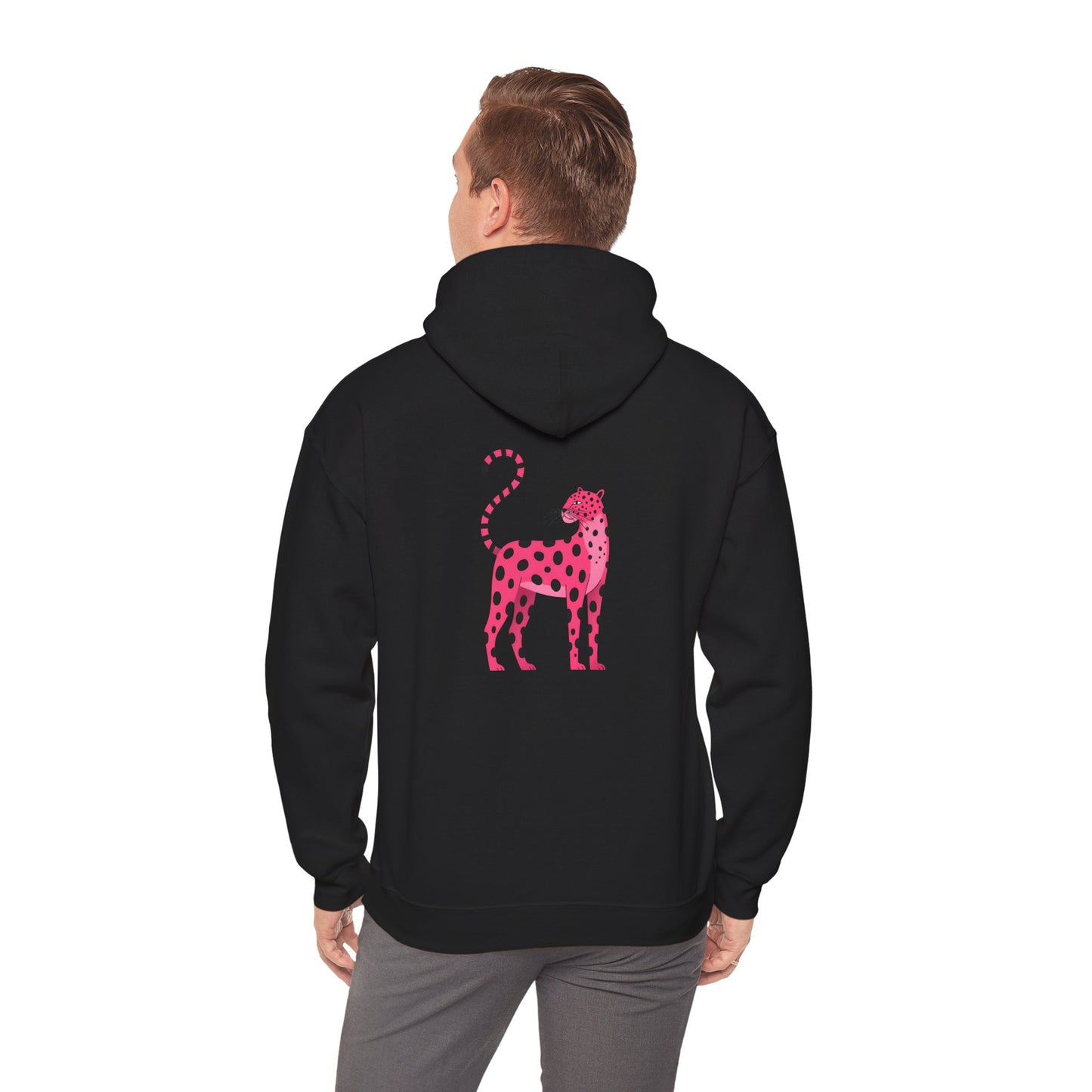 Hoodie - Pink Spotted Cheetah | Back design | Unisex