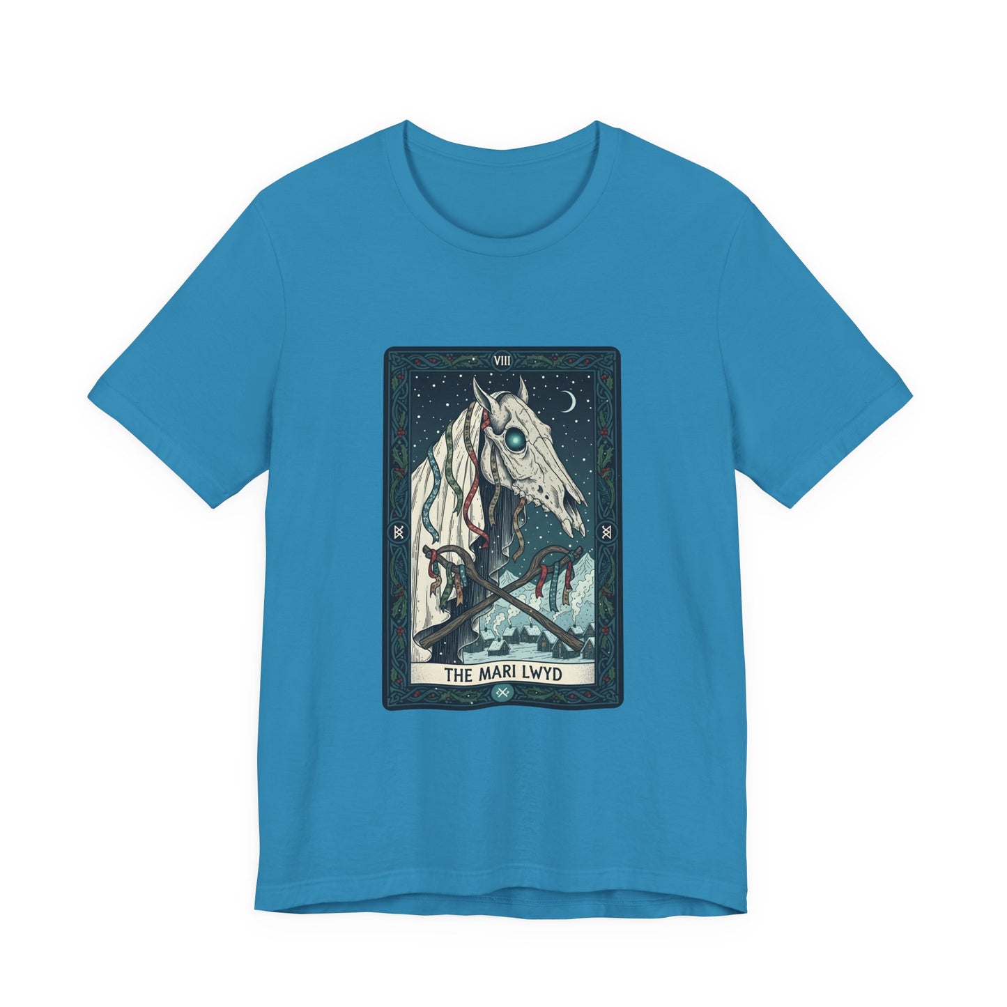 The Mari Lwyd Tarot Horse T Shirt - Celtic Folklore Gothic Graphic T shirt